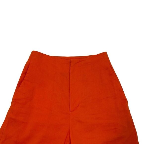 United Arrows Linen Blend Straight Leg Trouser Pants Colorful Orange size 24 - Picture 5 of 9